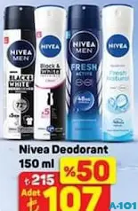 NİVEA DEODORANT 150 ML